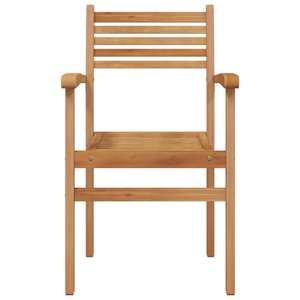 Židle 4 pcs Hnědá 56 x 55 x 90,5 cm Pevné teakové dřevo - obrázek 5