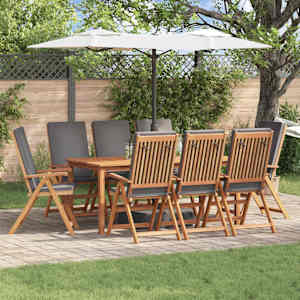 Vrtni Stol 8 pcs Rjava in siva 57 x 71.5 x 104 cm