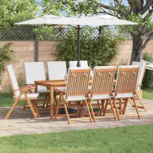 Vrtni Stol 8 pcs Rjava in bela 57 x 71.5 x 104 cm