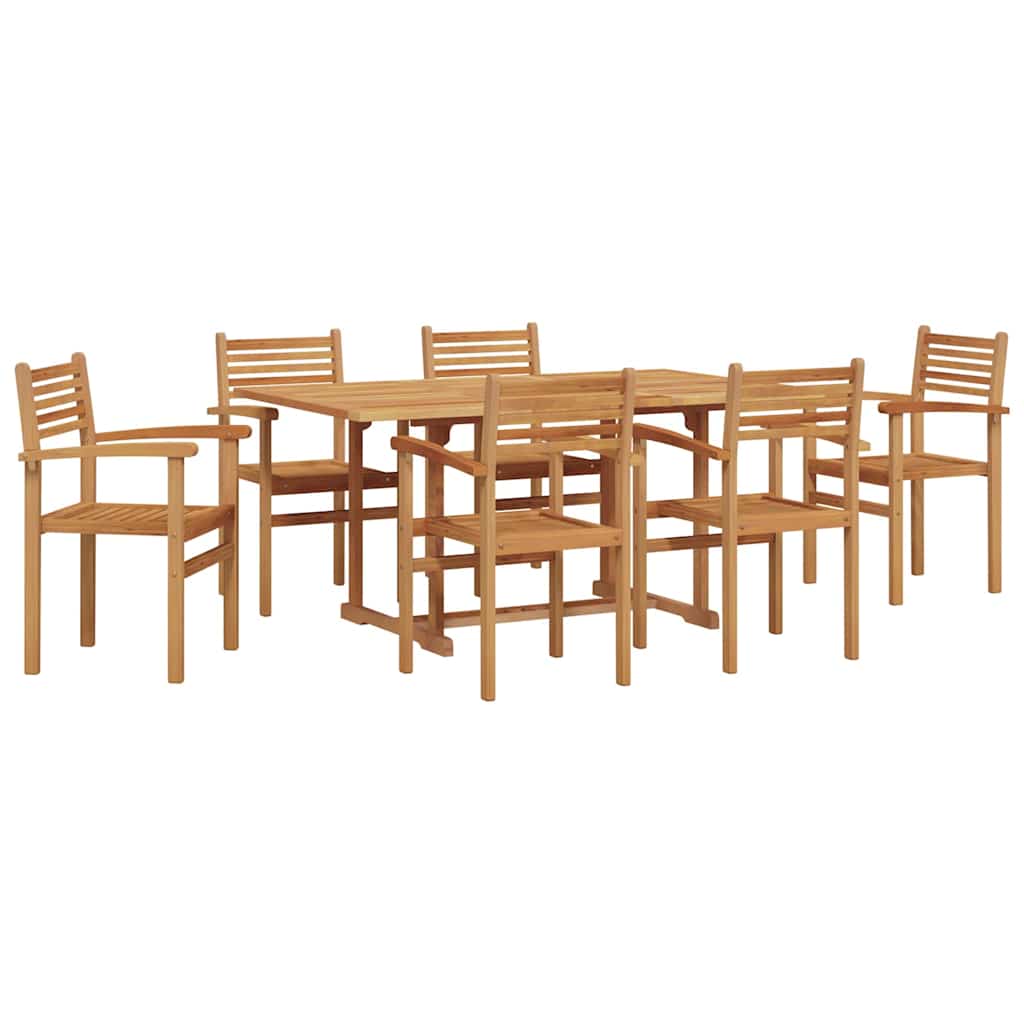 Piharuokailu setti 7 pcs Ruskea Kestävä tiikkipuu