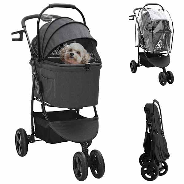 vidaXL Kokkupandav lemmikloomade k&auml;rud Must 78 x 54 x 101 cm Pol&uuml;ester
