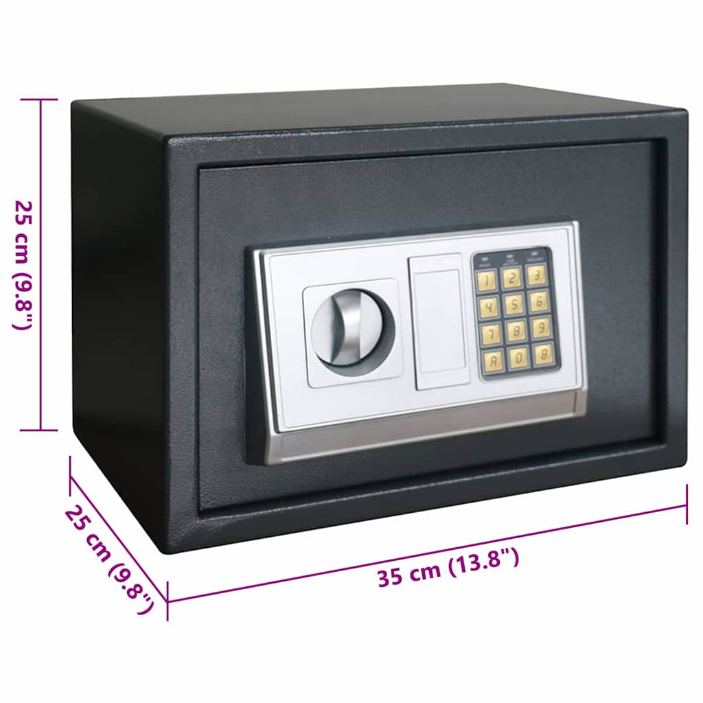 Elektronikus Digitális Széf Polccal Sötétszürke 35 x 25 x 25 cm Acél 