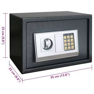 Digitální trezor se zámkem Tmavě šedá 35 x 25 x 25 cm Ocel - obrázek 7