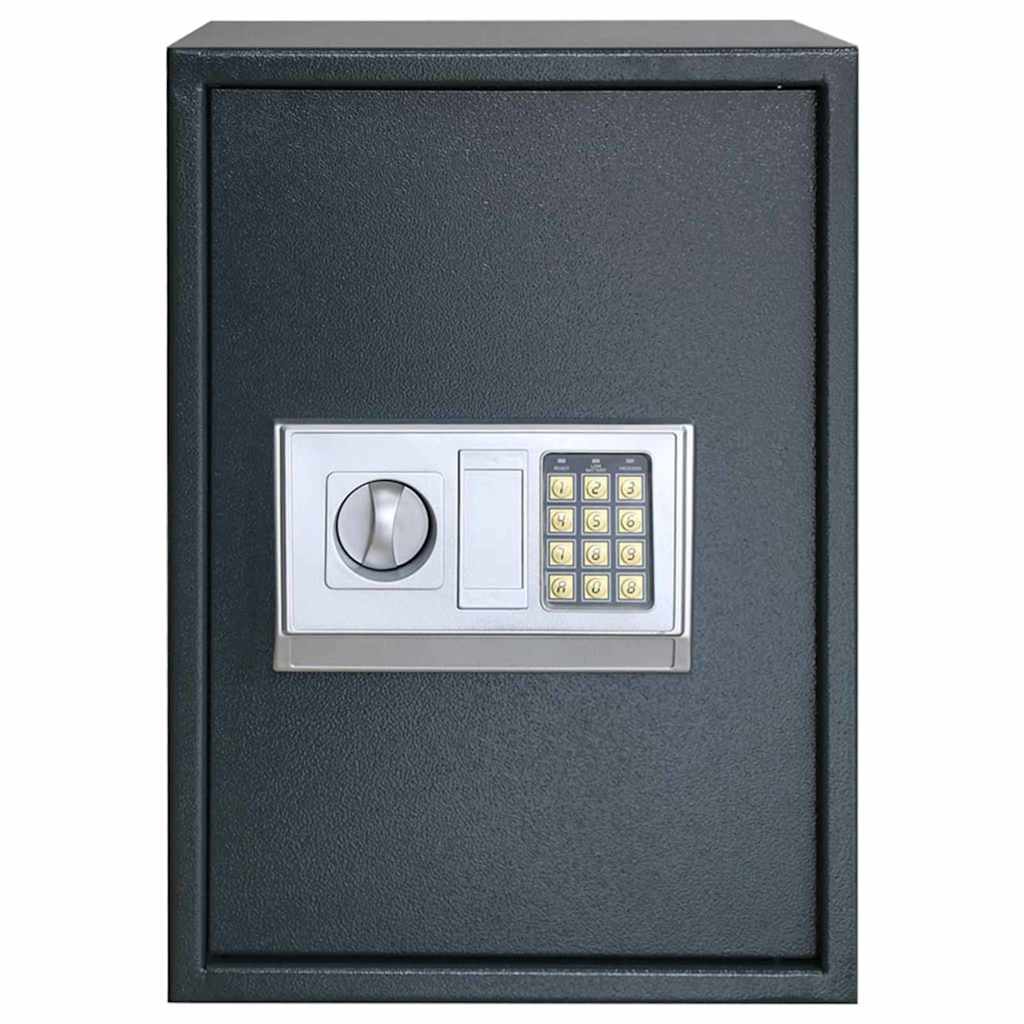 Elektromos Digitális Széf Polccal Sötétszürke 35x31x50 cm Acél 
