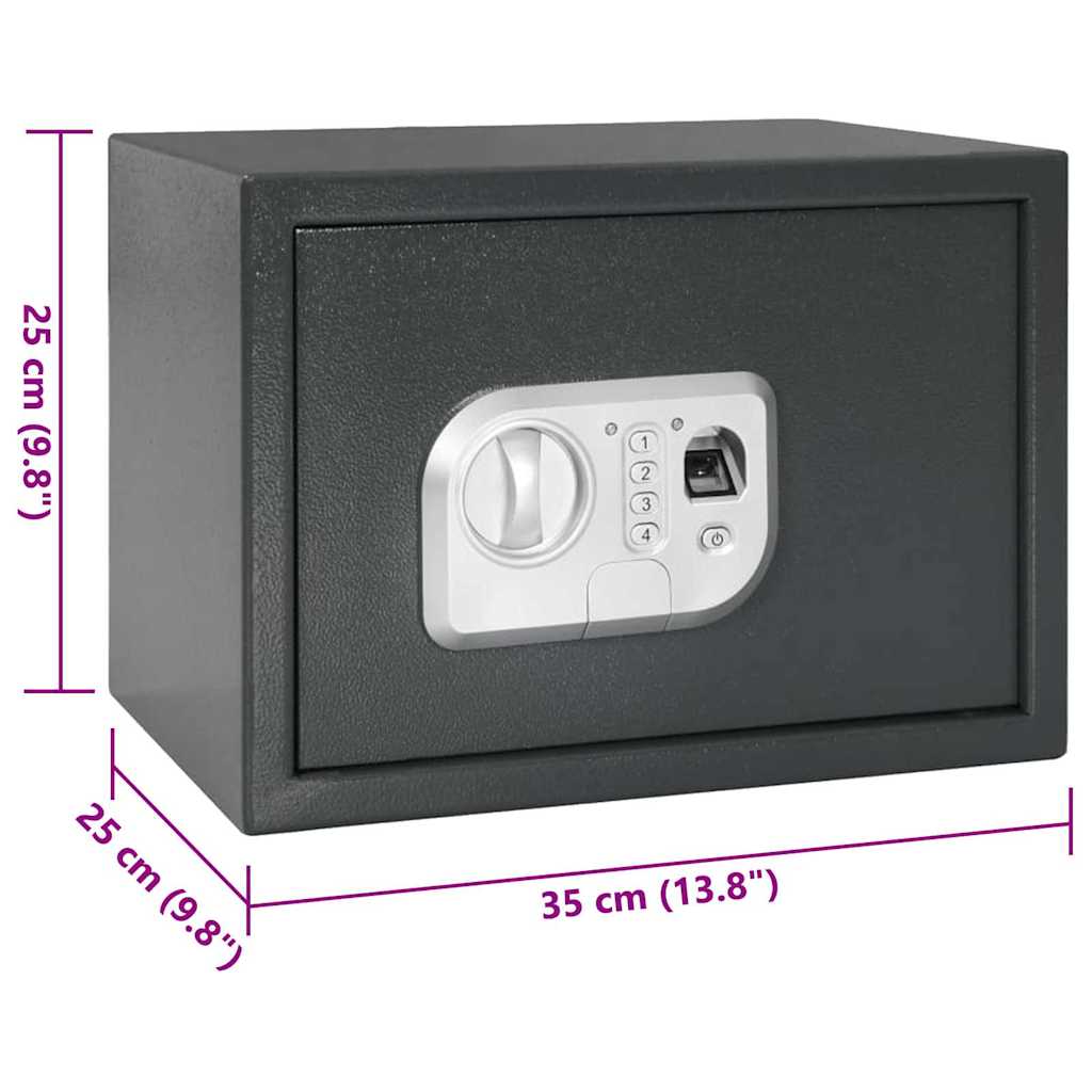 Elektronikus Digitális Széf Ujjlenyomat Zárral 25x35x25 cm Fém 