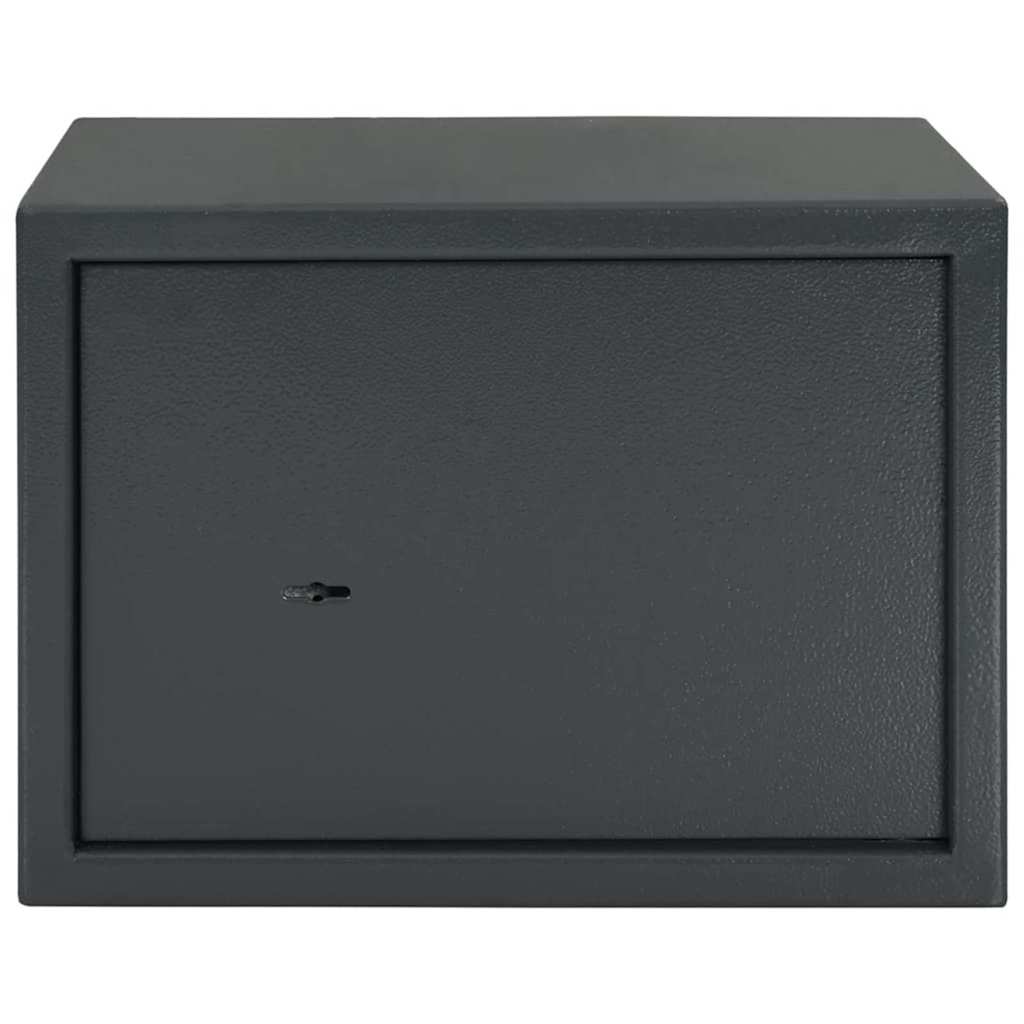 Biztonsági doboz kulcsos zárral sötét szürke 25x35x25 cm fém 