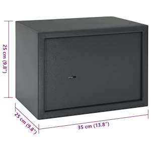 Trezor se zámkem Tmavě šedá 35 x 25 x 25 cm Ocel - obrázek 10