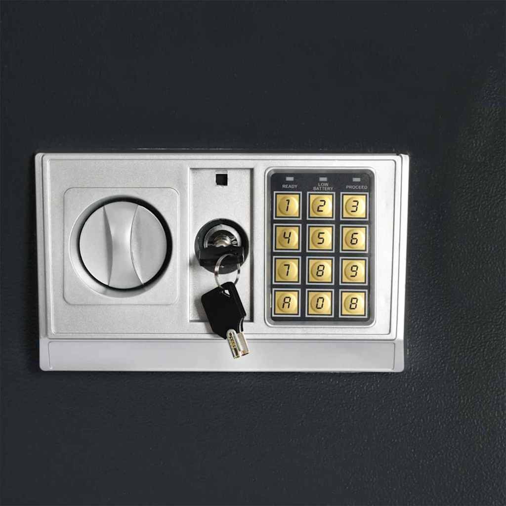 Elektronikus Digitális Széf Sötétszürke 35x31x80 cm Acél 