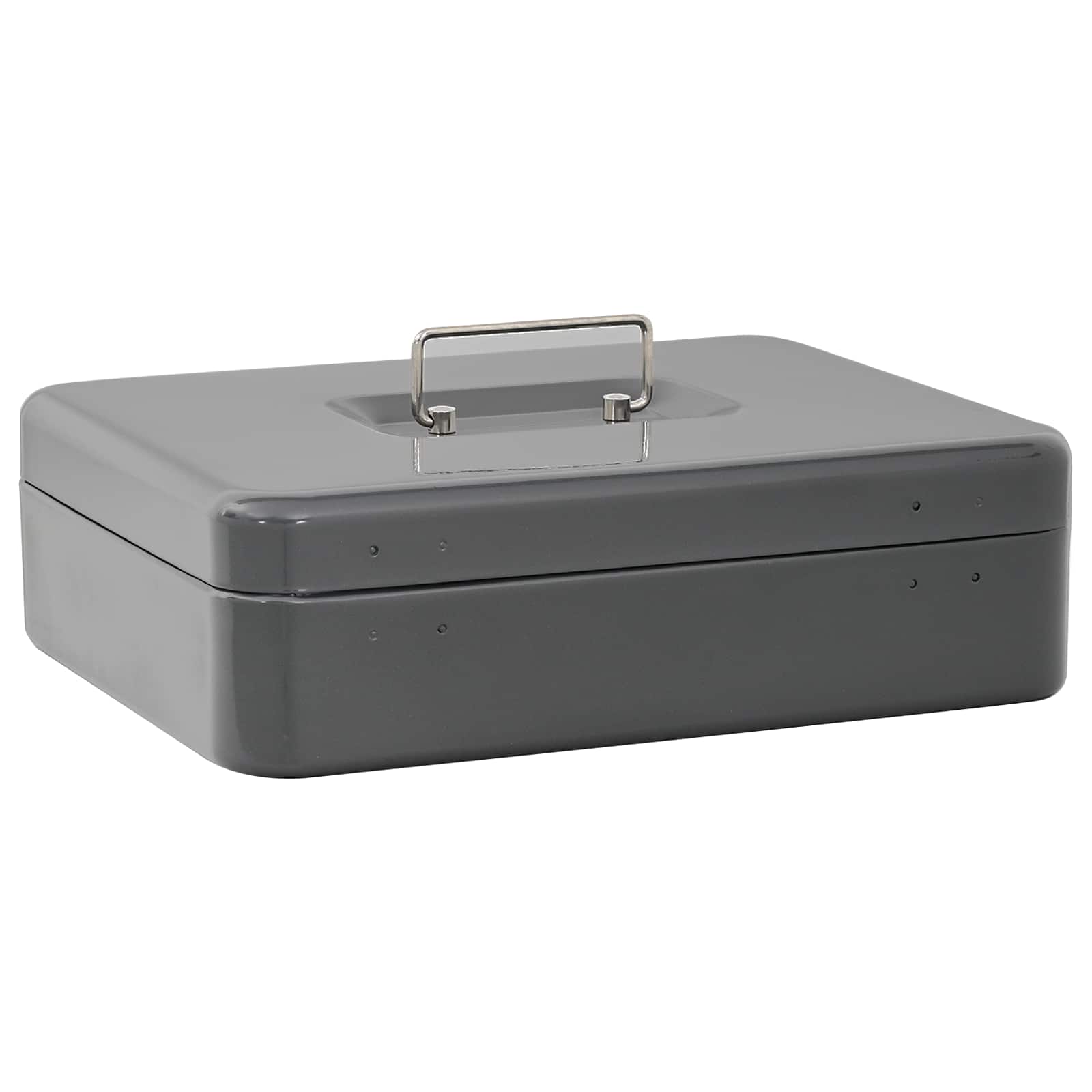 Geldbox mit Schloss Dunkelgrau 30 x 24 x 9 cm Stahl – Bild 5