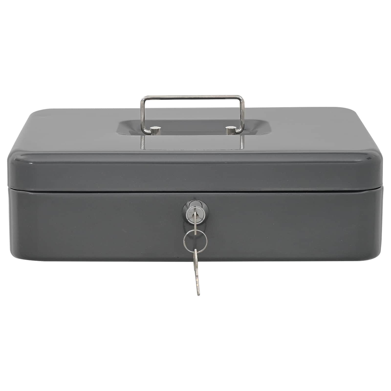 Geldbox mit Schloss Dunkelgrau 30 x 24 x 9 cm Stahl – Bild 3