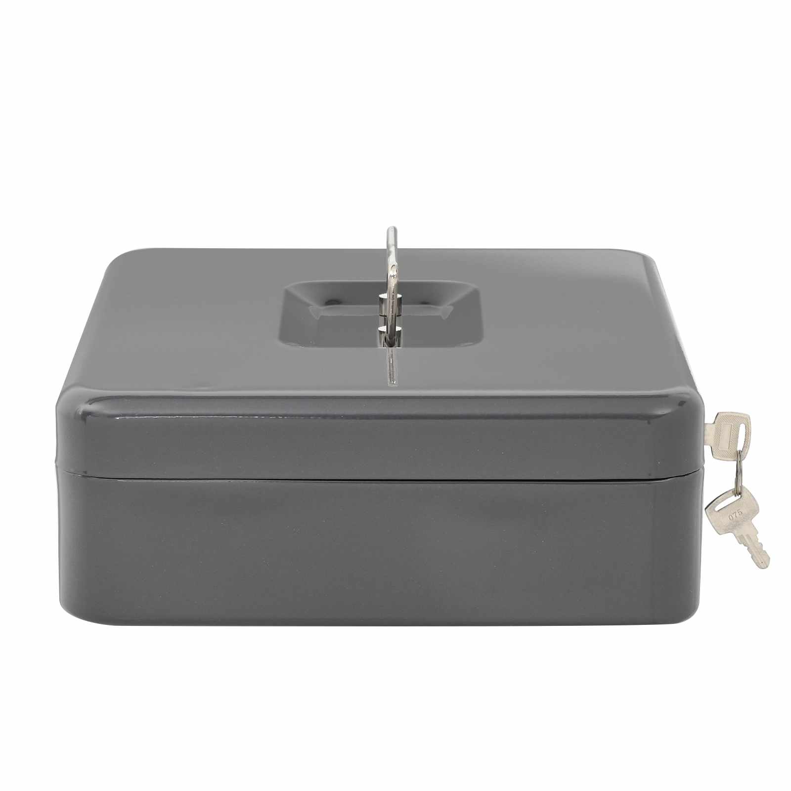 Geldbox mit Schloss Dunkelgrau 30 x 24 x 9 cm Stahl – Bild 4
