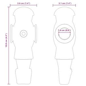 Hráči fotbálku 24 pcs Černá a bílá 3,6 x 3,1 x 10,8 cm HIPS - obrázek 6