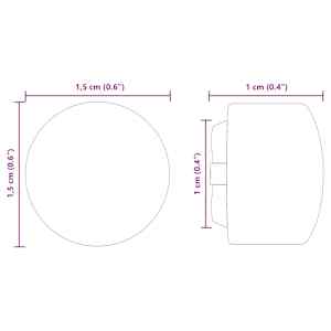 Zástrčky stolu na fotbálek 10 pcs Černý 1,5 x 1,5 x 1 cm PP - obrázek 6