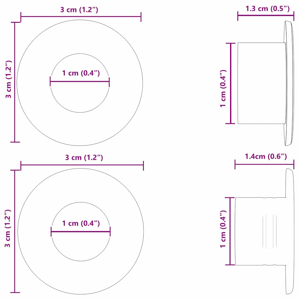 Zavore za nogometno mizo 10 pcs Bela 3 x 3 x 2 cm HIPS - slika 6