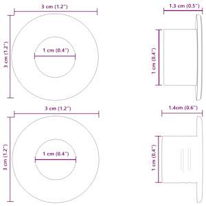 Stoppers pro stolní fotbal 10 pcs Černý 3 x 3 x 1,4 cm HIPS - obrázek 6