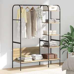 Stojalo za oblačila Rjava 120 x 44 x 160 cm Konstruiran les