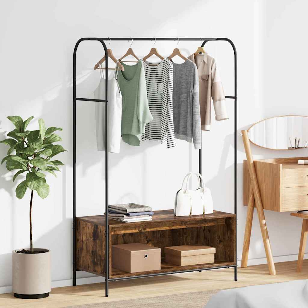 Riidepuu riiulitega Suitsutamm 100x44x160 cm