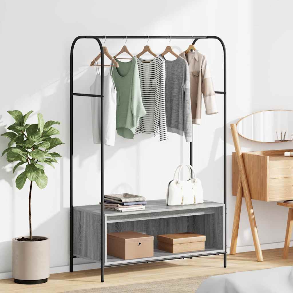 riide rack riiulitega hall sonoma 100x44x160 cm