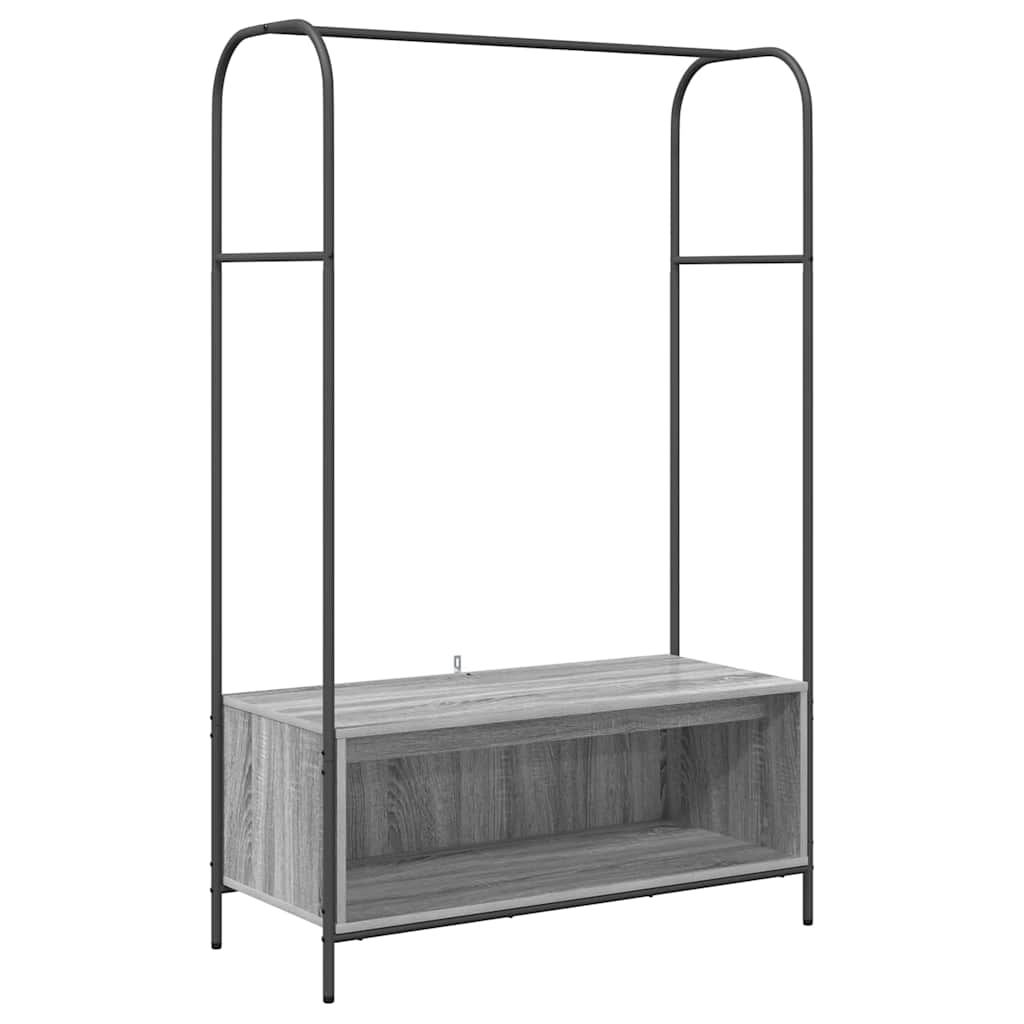 vaateraki hyllyillä harmaa sonoma 100x44x160 cm