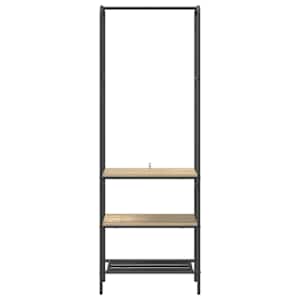 Kovový stojan na oblečení s policí Sonoma dub 60 x 30 x 171 cm - obrázek 5