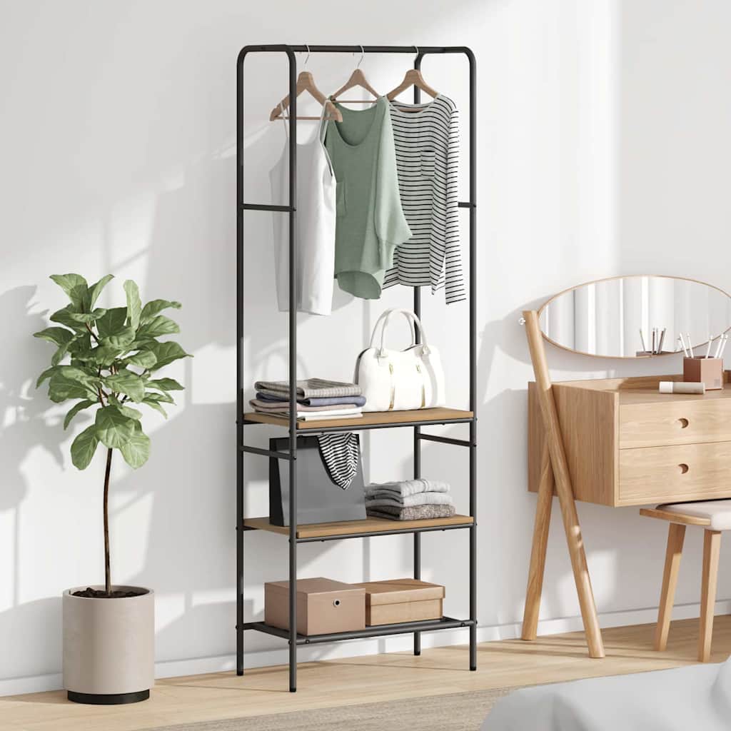 Riidepuu koos riiulitega käsitöötamm 60 x 30 x 171 cm Tehispuit