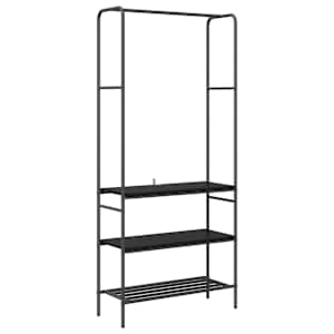 vidaXL Riidepuu Must tamm 77 x 30 x 171 cm Tehispuit