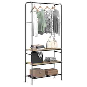 Kovový stojan na oblečení s policí Sonoma dub 77 x 30 x 171 cm - obrázek 3