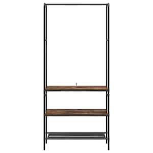 Kovový stojan na oblečení s policí Kouřový dub 77 x 30 x 171 cm - obrázek 5
