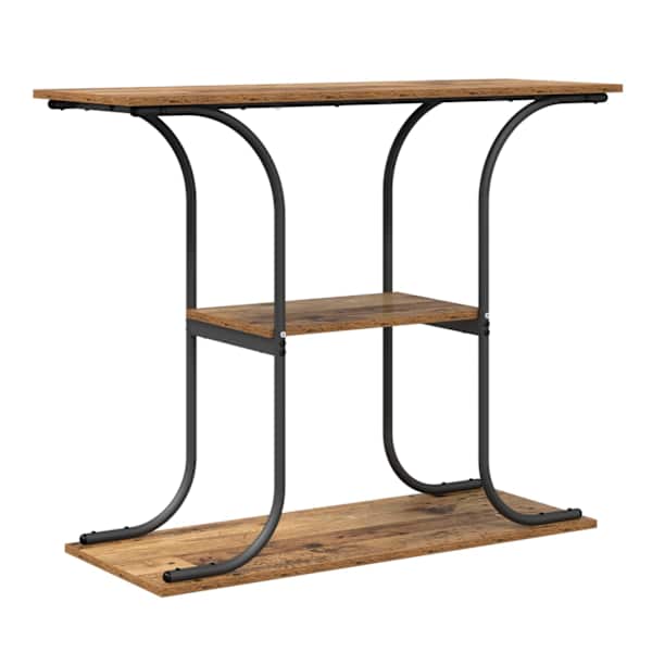 vidaXL Konsoollaud riiuliga Vana puit 101 x 35 x 80,5 cm Tehispuit
