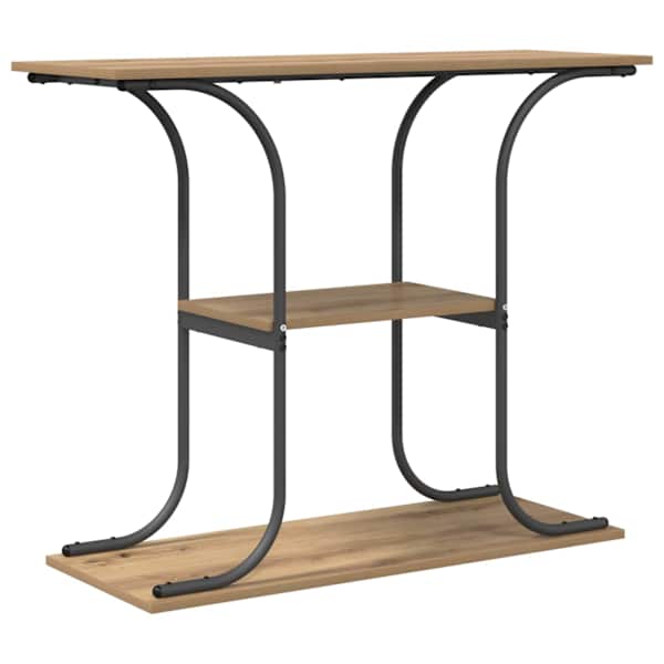 vidaXL Konsoollaud riiuliga K&auml;sit&ouml;&ouml;puu 101 x 35 x 80,5 cm Tehispuit