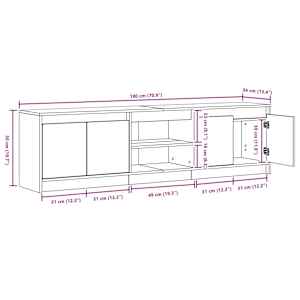 TV jednotky 2 pcs Hnědá 180 x 34 x 50 cm Kompozitní dřevo - obrázek 11
