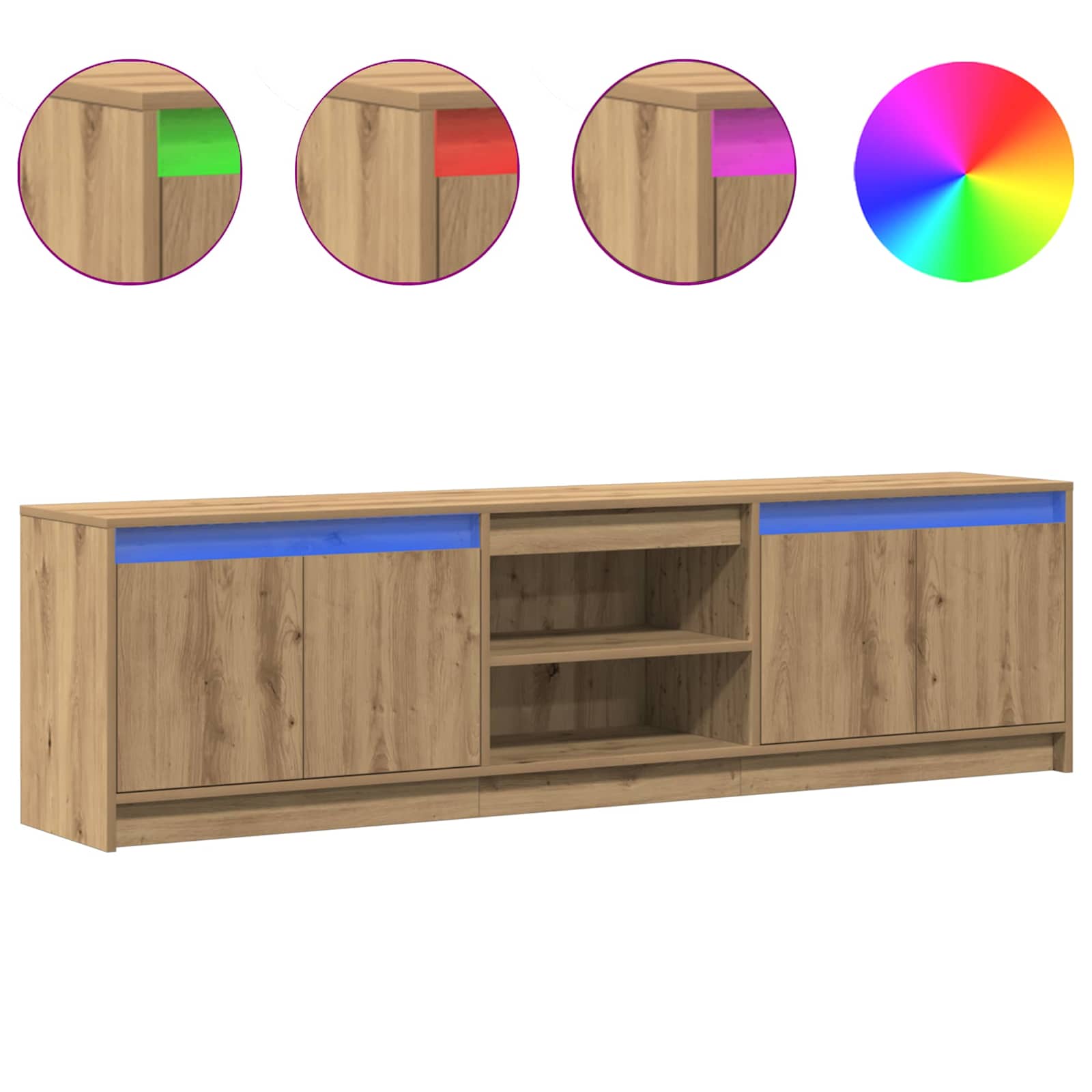 Unități TV 2 pcs Maro 180 x 34 x 50 cm Lemn compozit