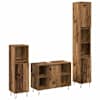 vidaXL Vannitoa m&ouml;&ouml;bleset 3 tk Vana puit 30 x 30 x 180 cm Tehispuit