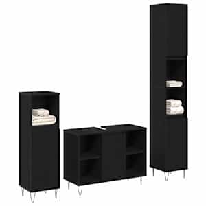 Sada koupelnového nábytku 3 pcs Černý dub kompozitní dřevo - obrázek 2