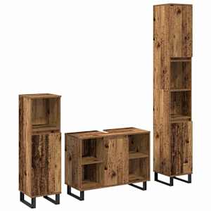 vidaXL Vannitoa m&ouml;&ouml;bleset 3 tk Pruun 30 x 30 x 180 cm Tehispuit