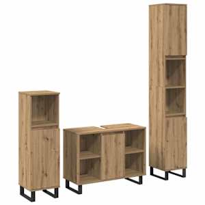 vidaXL Vannitoa m&ouml;&ouml;bleset 3 tk Pruun 30 x 30 x 180 cm Tehispuit