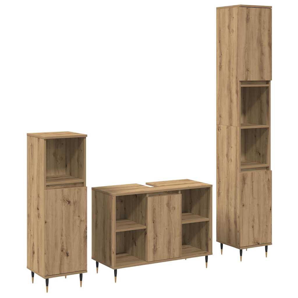 3 osainen Kylpyhuoneen kalustesetti Artisan tammiviilu