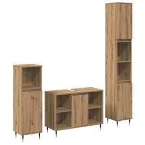 vidaXL Vannitoa m&ouml;&ouml;bleset 3 tk K&auml;sit&ouml;&ouml;puu 30 x 30 x 180 cm Tehispuit