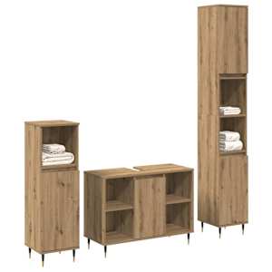Sada koupelnového nábytku 3 pcs Artisanový dub kompozitní dřevo - obrázek 2