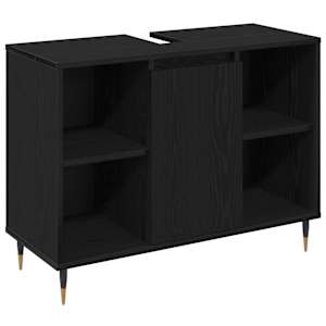 Sada koupelnového nábytku 3 pcs Černý dub kompozitní dřevo - obrázek 4