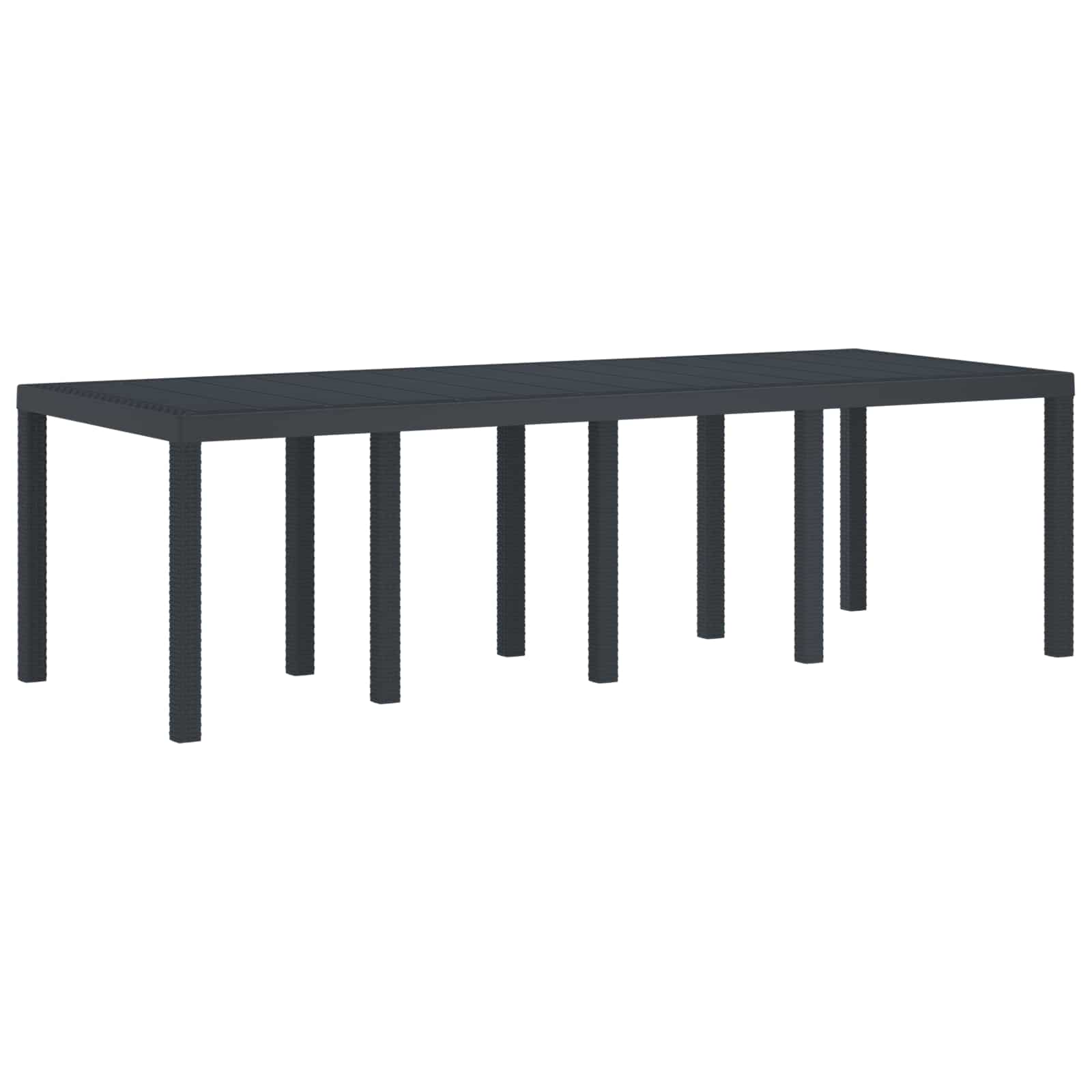 vidaXL Masă de Grădină Antracit 250 x 100 x 73 cm poliratan