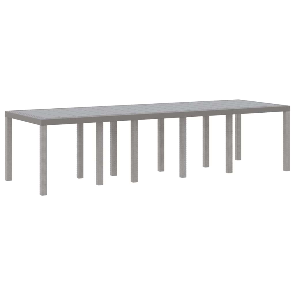 Puutarhapöytä Vaaleanharmaa 300x100x73 cm Poly Rattan