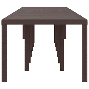 Zahradní stůl Hnědá 400 x 100 x 73 cm polyratan - obrázek 5