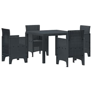Zahradní jídelní souprava 5 pcs Antracit Polypropylen