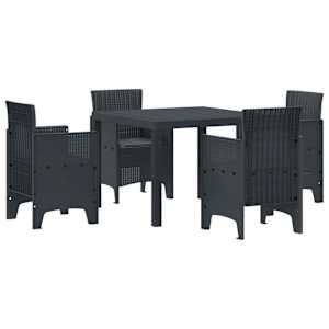 Komplet za jedilnico v vrtu 5 pcs Antracit Polipropilen