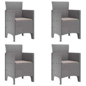 Zahradní jídelní souprava 5 pcs Světle šedá Polypropylen - obrázek 5