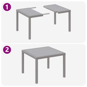 Zahradní jídelní souprava 5 pcs Světle šedá Polypropylen - obrázek 9