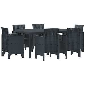 Komplet za jedilnico v vrtu 7 pcs Antracit Polt rattan