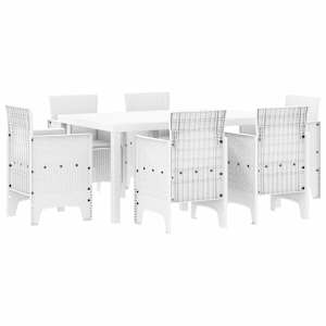 vidaXL Aia s&ouml;&ouml;gilaudade komplekt 7 tk Valge Polt rattan