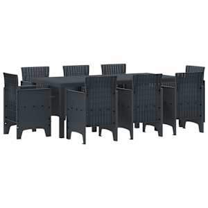 Zahradní jídelní souprava 9 pcs Antracit Polypropylen - obrázek 1